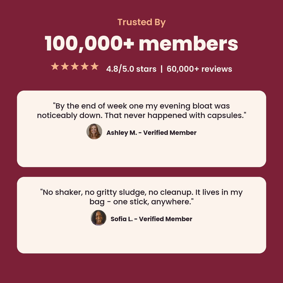 Trusted by 100,000+ members - Vessa reviews